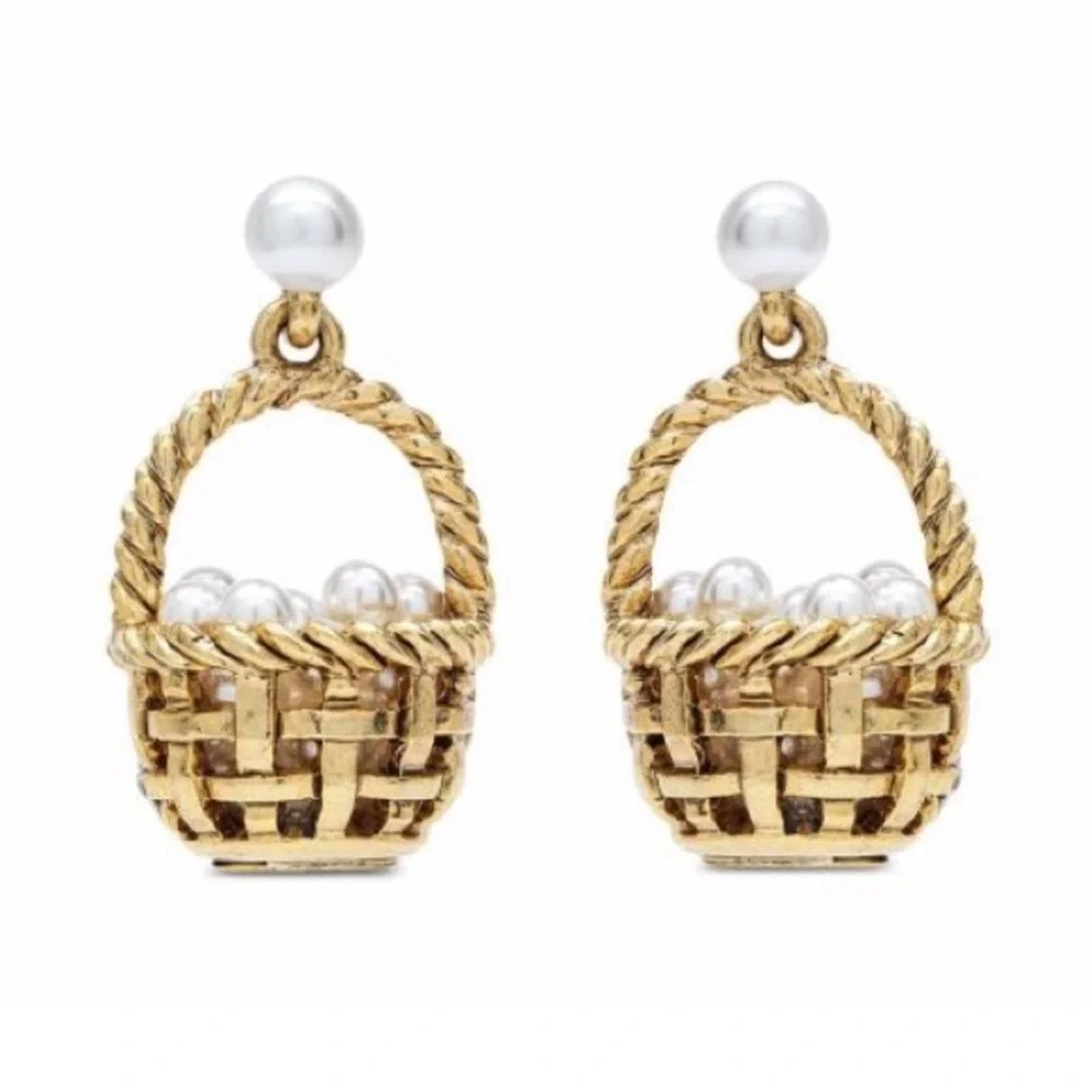 Bunny & Basket of Pearls basket Earring 🧺 🐇 ALEXIS Bittar Oscar de La Renta